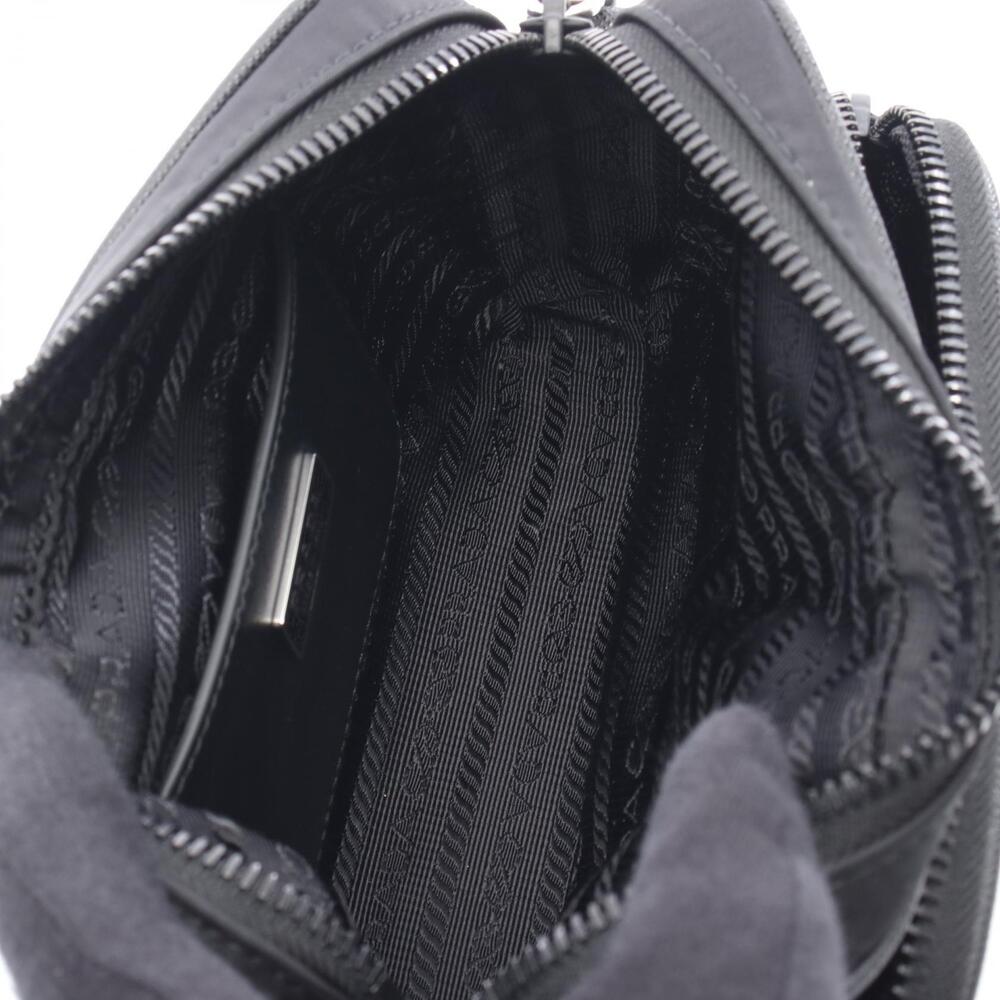 Prada Nylon Shoulder Re Black Leather Bag - Picture 3 of 4